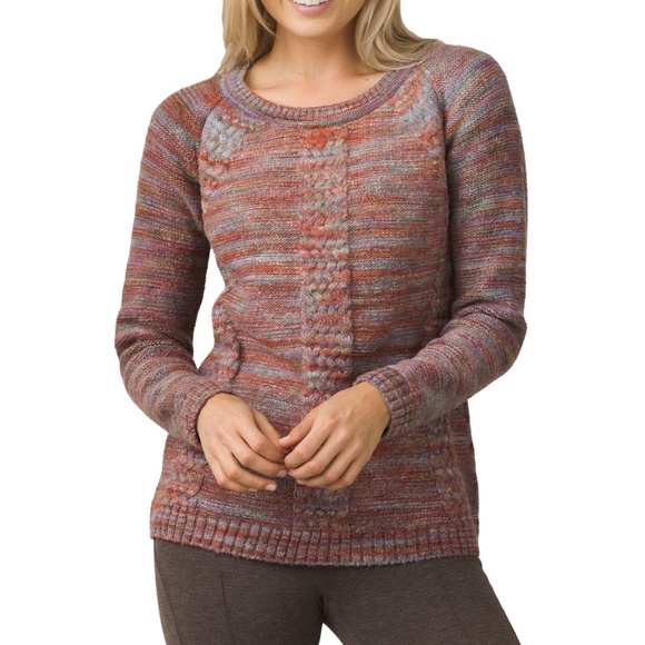 Prana Kerrolyn Sweater Crew Neck Rainbow Multicolor Knit Size Small - Picture 1 of 9